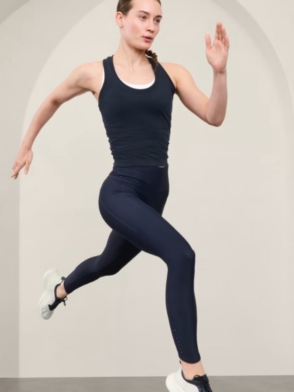 NWT Athleta Pacesetter Ultra High Rise 7/8 Legging Navy Small